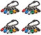 Katerk Portable 1/4 in Hex Shank Drill Bit Holder 4 Sets (24 pcs), Light-Weight Extension Bar Keychain Adapter, Quick-Change Screwdriver Bits Retainer for Tool Pouch (6 Colors Black Carabiner)