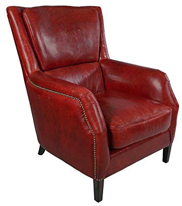 vintage-line Lehnsessel Lewes Leder Royal Rouge Echtleder Sessel