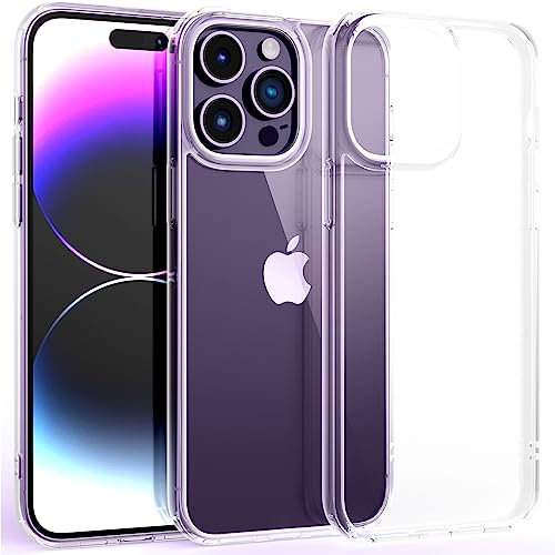 Supdeal Shockproof Clear Case for iPhone 14 Pro Max, [Not Yellowing] [10FT Military Drop Protection] Hard Clear Back Four Corner Airbags Drop Protection Phone Cover, 6.7 inch, Transparent