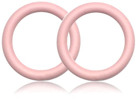 Ganzoo O-Ring Metall für Hunde-Leine, 20mm Innen-Durchmesser, 2 Stück, Zinkring mit Silikon-Beschichtung, nicht rostend, Rund-Ringe für Paracord 550 Halsband, Handtasche, Metallring, Farbe Pastellrosa