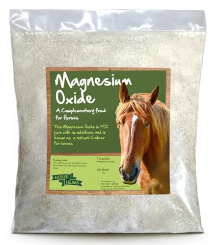 Horse Herbs Magnesium Oxide 1kg | 99% Pure Calming Supplement for Horses & Ponies, Muscle, Nerve & Hoof Health