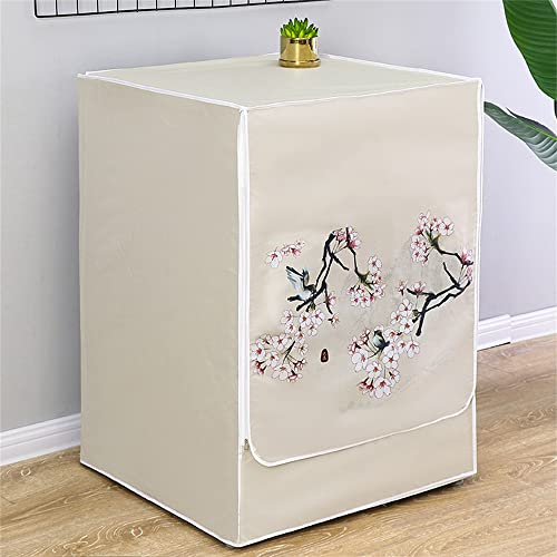 FANSU Copertura Lavatrice per Esterno per Lavatrici e Asciugatrice, Impermeabile Antipolvere Plaid Coprilavatrice da Esterno con Aperture Frontali Protezione Solare (8-10kg,Fiore di Prugna)