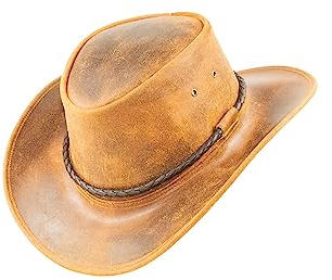 Black Jungle Kimbolton Lederhut, Westernhut, Australienhut, Cowboyhut (as3, Alpha, xx_l, Ocker)