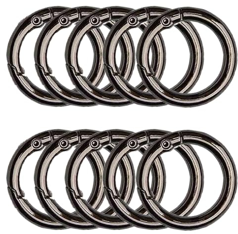 XCSJ 10pcs 49mm Runde Karabiner Schwarz Sehr Robust Zinklegierung Runde Karabiner Karabiner Ring Karabiner Rund Karabinerhaken Rund Für Schlüsselanhänger Tasche Schmuck Diy Handwerk Machen (49.00)