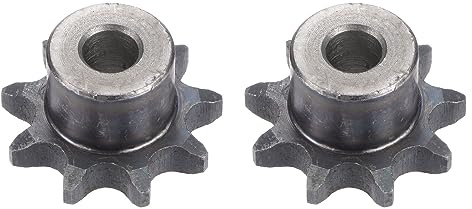 sourcing map Kette Rolle Zahnrad 10mm Bohrung 1/2 Abstand 9 Zahn Einzeln Strand Typ B Kette Ritzel A3 Karbonstahl Rolle Kette Ritzel für ISO 06B Kette 2 Stück
