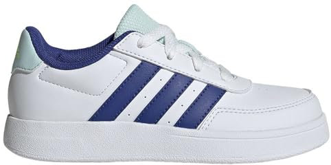 adidas Breaknet Lifestyle Court Lace Shoes Tennisschuhe, Cloud White/semi Lucid Blue/Halo Mint, 33.5 EU