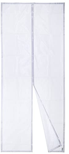 Puerta de Malla Magnética Apalus, Cortina Hecha de Malla, Cierre Magnético de Arriba a Abajo, Se Cierra Automáticamente y Mantiene el Aire Fresco（100x200cm, Blanco）