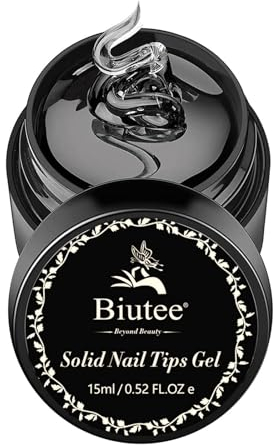 Biutee Nagelkleber Für Kunstnägel Extra Stark - 15ml Solid Nail Tips Glue Gel, UV Nagelkleber für Tips Transparent