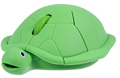 Wireless mouse, turtle -shaped mouse, cute animal quiet mouse, 1600 DPI portable light sound mute mice, with USB receiver, for computers, laptops, schools, at home, office (green)