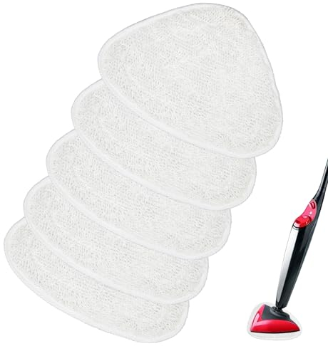 GFRED 5 panni di ricambio per scopa a vapore in microfibra triangolare, compatibili con panni a vapore Vileda, lavabili in lavatrice e riutilizzabili
