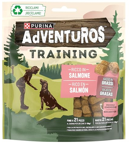 Purina Adventuros Training, Trainingssnacks zum Lernen, Auszeichnungen, Leckerlis für Hunde aus Lachs, 6 Beutel à 115 g