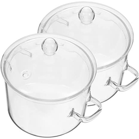 Zerodeko 2 Pz pentola da minestra pentole da cucina di per il latte padella bicchiere vaso di casseruola trasparente teiera forno insalatiera