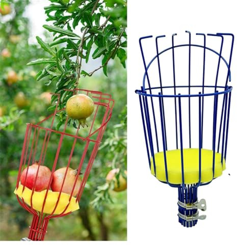 WSRRDRECVHi Fruit Picker Tool,Fruit Picker with Head Basket Catcher Collector Gardening Picking Tool,Fruit Plucker Catcher,Fruit Harvester Attachment for Picking Apple,Mango,Avocado