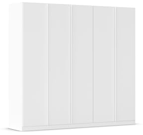 Rauch Möbel MONOSTAR, Kleiderschrank, Farbe Weiß, Breite 226 cm | Schrank, Garderobenschrank, 5-türig, Zubehör Basic, für Schlafzimmer, Kinderzimmer, Jugendzimmer, Garderobe, Flur