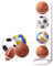 DAJASD Ball Storage Rack, 4 Tiers Metal Basketball Holder, Multi-Layer Ball Organizer Rack, Football Stand, Free Standing Basketball Rack Stand, Multifunctional Multi-Layer Iron ball storage shelf