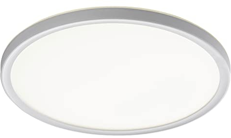 casa NOVA LED-Deckenleuchte - Silbergrau - Weiß - Kunststoff - Ø 29 cm
