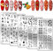 PH PandaHall 5PCS Nagel Schablone Stempel Für Weihnachten, Rentier-Nagelschablonen Rentier Schneemann Nail Stamps Nail Art Stamping Platte Edelstahl Druck Nagelschablonen Für Nail Art Design