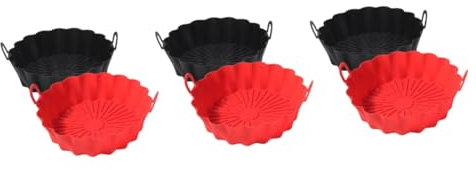 Amosfun 6 Stk Luftfritteuse Air Fryer Innentopf Airfryer-Einsätze Brotbackofen runde Backform heissluftfriteuse zubehör Backformen Antihaft-Fritteuse Air Fryer Innentöpfe Kieselgel