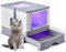 UV Sterilization Cat Litter Box with Lid - Large, Easy Clean Kitten Litter Tray with Drawer Pan and Scoop - Anti-Leaking, Odor Control - 52Lx39Wx39Hcm, Grey