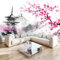 Art Fototapete Japanische Tuschemalerei Kirschblüten Vlies Tapeten Wandtapete 350x256 cm Moderne Wanddeko Design Wand Dekoration Wohnzimmer Schlafzimmer