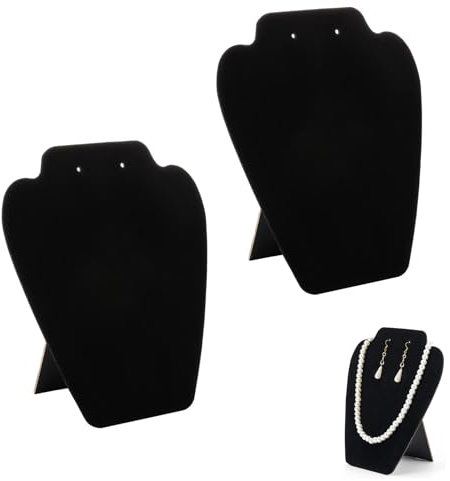 2 Pcs Necklace Display Stand, Black Earring Pendant Chain Holder, Jewellery Display Stand, Jewelry Storage Rack, Display Stand for Necklaces Earrings, Suitable For Households And Jewelry Stores