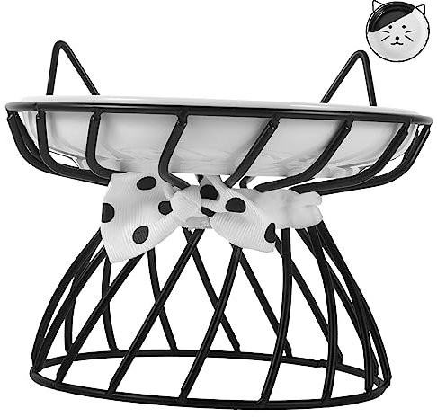YARNOW Cuenco para Gatos De Cerámica Plato Elevado para Comida y Agua con Soporte para Gatos De Mediano
