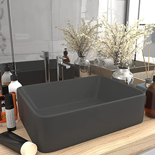 Furniture Select-Luxus-Waschtisch, matt, dunkelgrau, 41 x 30 x 12 cm, Keramik