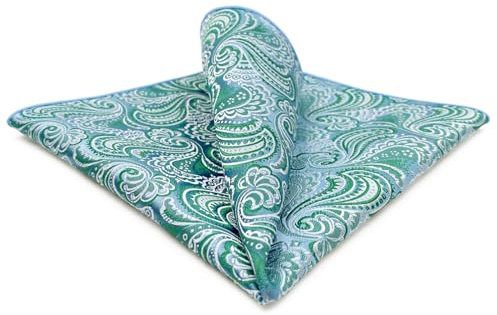 S&W SHLAX&WING Grün Babyblau Weiß Paisley Herren Einstecktuch Hochzeit Party Elegant Gewebt