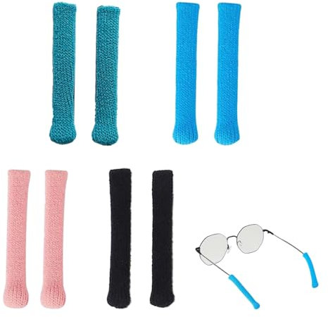 Yicoovey 8 Pack Glasses Ear Pads, Non-Slip Glasses Ear Hook Repair Ear Pads, Soft Knitted Cotton Glasses Frame, Glasses Ear Clips, Soft Glasses Ear Hooks, Universal Ear Hooks