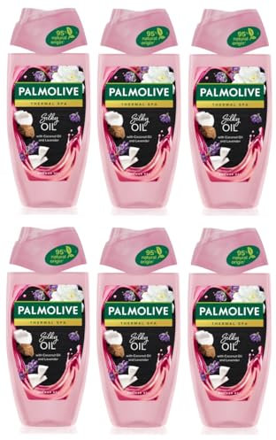 6x Palmolive SILKY OIL Shower Gel with Coconut Oil and Lavender 250ml