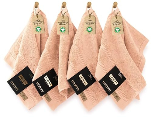 ZWOLTEX - Premium Gästehandtücher 30x50 Rosa [4er Set - 650 g/m²], 100% Bio Baumwolle GOTS Zertifizert, ÖKO-TEX, Ultra Weich & Saugfähig - Queen Collection