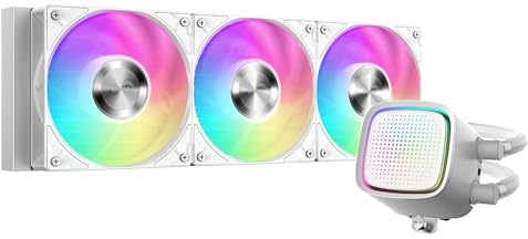 SAMA L50 Watercooling CPU AIO 360mm ARGB, Refroidisseur Liquide Processeur Blanc, Pompe Infinity Mirror Dot-Matrix, Ventilateurs PWM 28 mm, Compatible Intel LGA 1851/1700 & AMD AM5/AM4 – Blanc