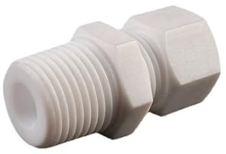 Supkancl Raccord de Compression à Virole Simple PTFE 1/2-1 BSPT NPT mâle x 3,4-25,4 mm(1l2 BSPT- 15mm)