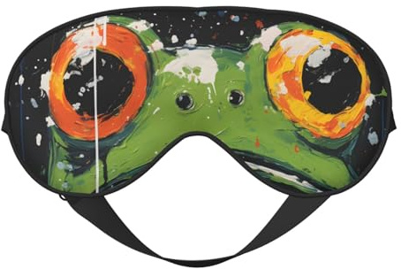 Augenmaske zum Schlafen, Pigment Trauriger Frosch Schlafmaske mit verstellbarem Riemen