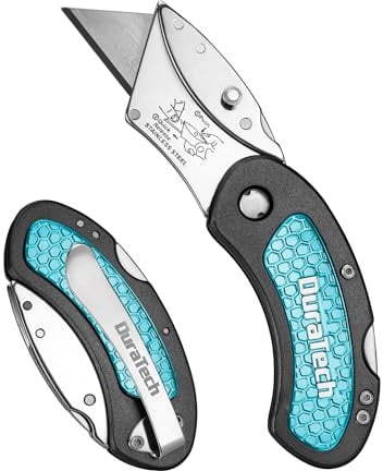 DURATECH Navaja Plegable de Bolsillo 85mm con Hoja SK5 | Cuchillo Plegable con Recubrimiento de Titanio Negro para Camping, Senderismo, Aventura y Viaje
