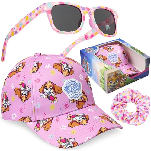 Paw Patrol | Frozen | Disney Prinzessinnen | Minnie Mouse | Sesamstraße Mädchen Basecap und Sonnenbrille & Haargummi Set, Sommer Geschenke für Mädchen
