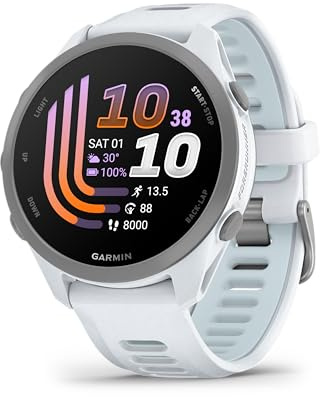 Garmin Forerunner 170 43mm - Lauf-Smartwatch, 1,2 AMOLED Touchscreen, bis zu 10 Tage Akkulaufzeit, Trainingsempfehlungen, Gesundheitsdaten, smarte Funktionen, 80+ Sport-Apps, Pay