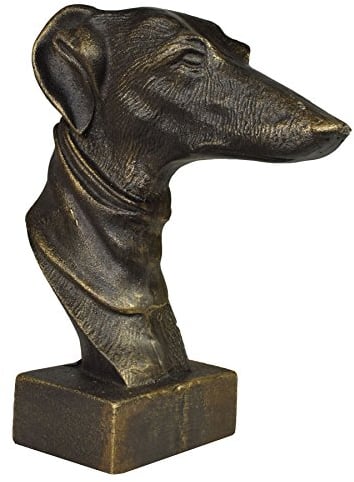 AB Tools Windhund Whippet Hund Büste Kopf Statue Kamin Ornament Buch Ende Castiron