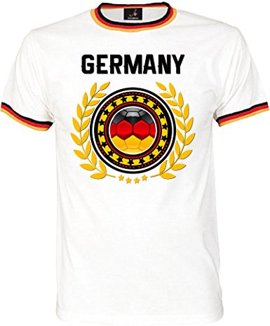 Shirtoo WM Fan-T-Shirt Fußball Weltmeisterschaft 2018 – Trikot mit Deutschland-Motiv für Herren und Damen in Größe XL
