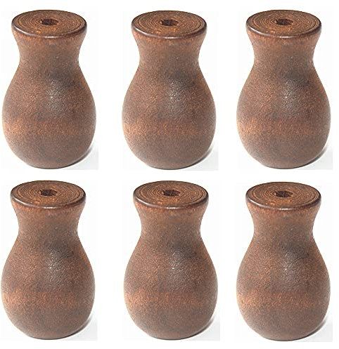 Cutelec Jalousie-Quasten aus Echtholz, Kirschfarben, 6 Stück