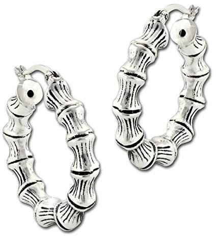 SilberDream Ohrringe Creolen 925 Echt Silber Bambus Damen Schmuck SDO67212 Silber Creole