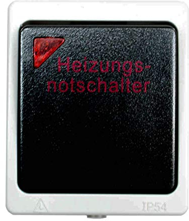 Schalter Heizungsnotschalter Ausschalter Heizungsschalter mit Lampe IP54 Aufbau