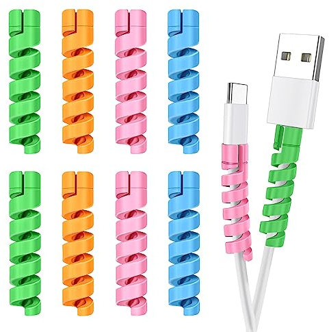 Cable Protector for Phone Pad Notebook Silicone Cord Protector 8 PCS Charger Protectors - Cable Cord Saver for Headphone Laptop Cellphone Cable Accessories (Colorful)