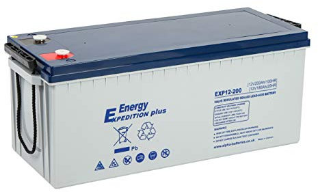 12V 200AH Expedition Plus Deep Cycle AGM Leisure Battery for off grid/solar systems, Motorhome, Caravan and Marine