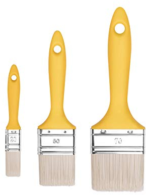 M7 Set de pinceaux Plats 3 pièces, Largeur 20mm, Largeur 50mm, Largeur 70mm, Pinceau à Peinture Set avec poignée Plastique, Pinceau à Peinture 3PCS, série *37*, A0281-030100
