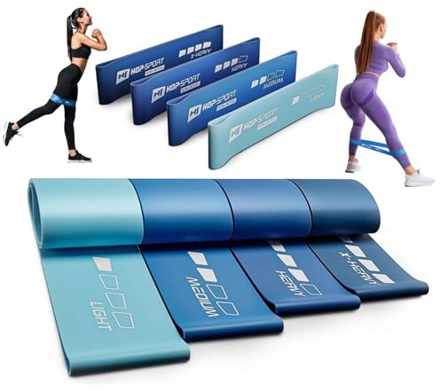 Hop-Sport Fitnessbänder Widerstandsbänder aus Latex – Resistance Bands mit Vier verschiedenen Widerstandsstufen