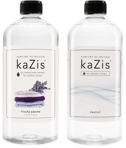 KAZIS® Duft-Set Frische Wäsche + Neutrale Essenz I 2 x 1 Liter I Für alle katalytischen Lampen I Raumduft