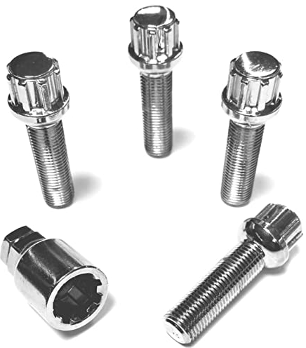 Felgenschloss M15x1,25x45mm Kugelbund R14 kompatibel mit Mercedes GLE Mercedes GLS 4x silberne Felgenschlösser 4er-Set Felgensicherungen Felgen-Diebstahlschutz Radschlösser Radschrauben Radbolzen