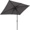 Pure Home & Garden Kurbelschirm Sunny 250 x 200 cm hellgrau, mit UV-Schutz 40 Plus, Knicker und abnehmbarem Bezug