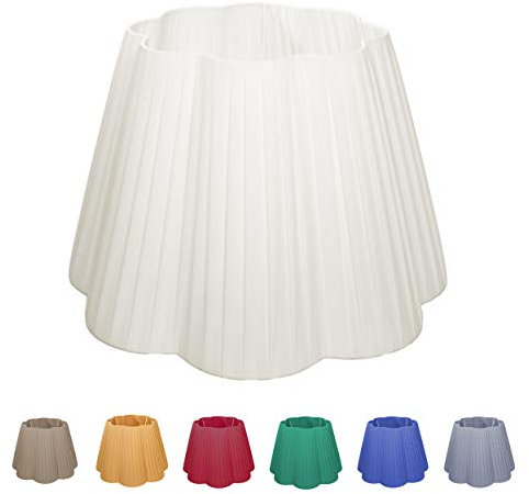 Paralume Margherita per lampada e lampadario fatto a mano in tessuto seta in 12 colorazioni differenti (Avorio, 50cm (attacco E27))